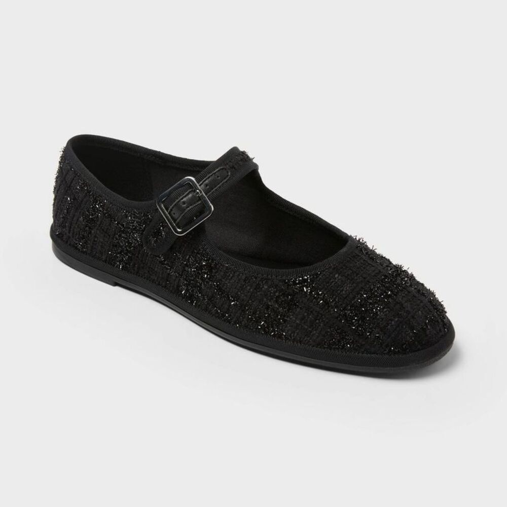 Women’s Halston Flats with Memory Foam Insole - Universal Thread Black 9